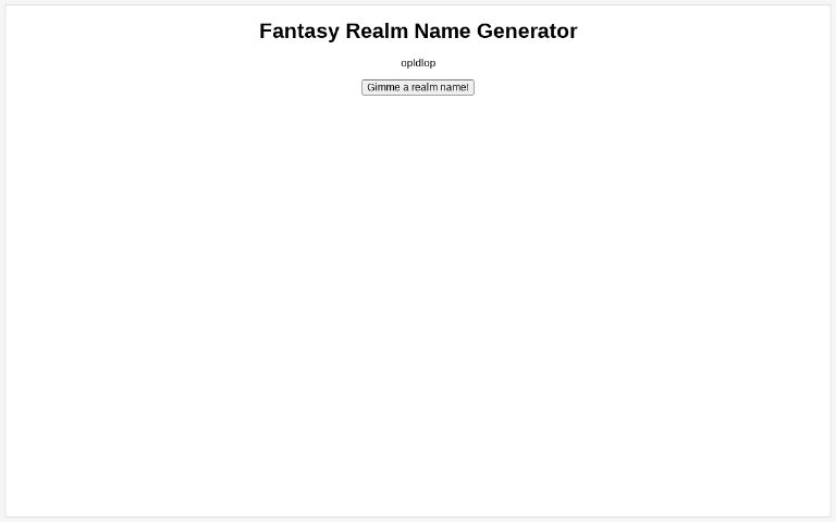 Fantasy Realm Name Generator