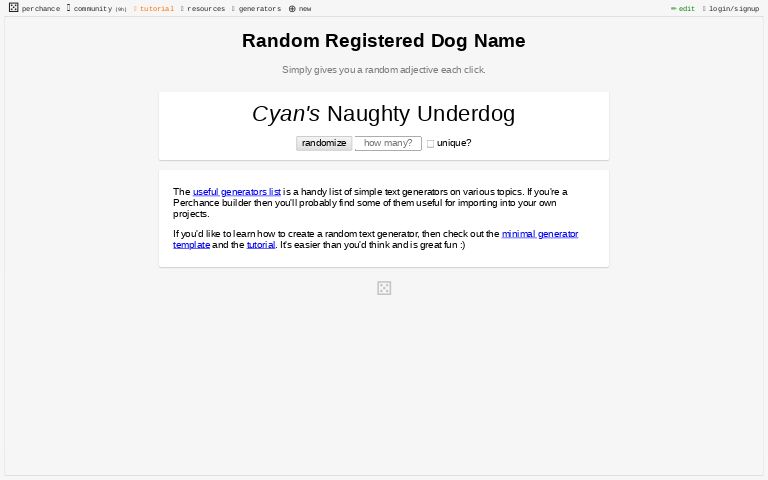 random-registered-dog-name-perchance-generator