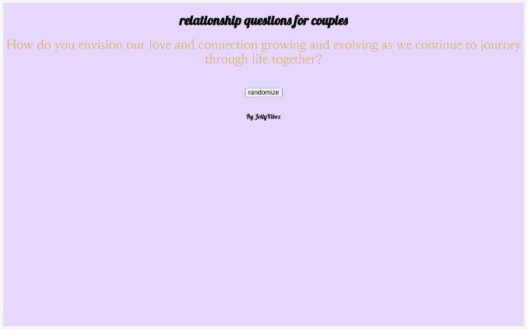 relationship questions for couples ― Perchance Generator