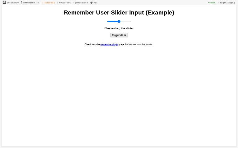 Remember User Slider Input (Example) ― Perchance Generator