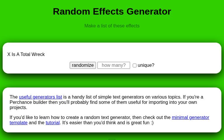 Random Effects Generator