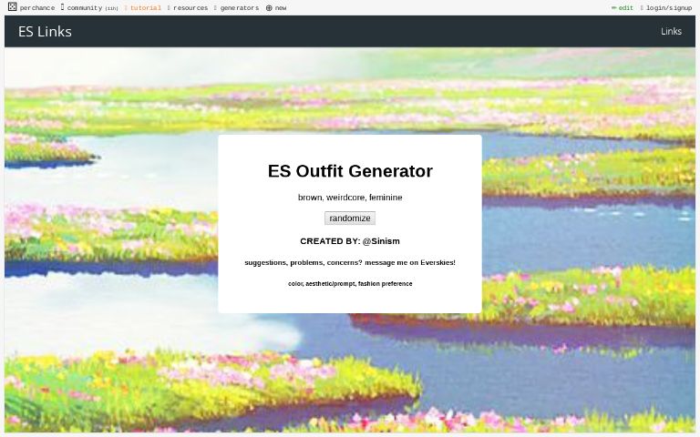ES Outfit Generator ― Perchance