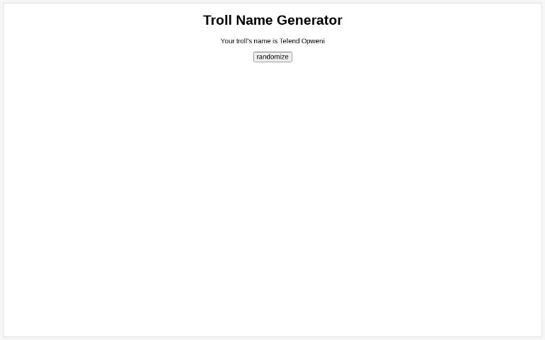 Troll Name Generator