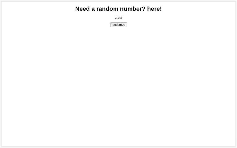 Need a random number? here! ― Perchance Generator