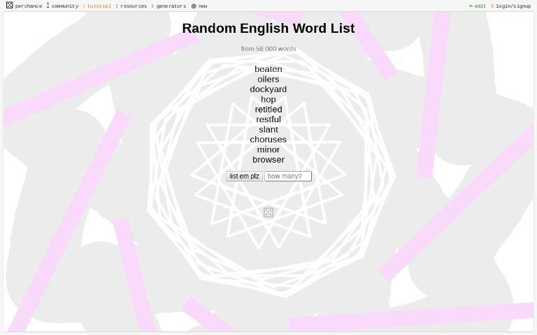 random-english-word-list-perchance-generator