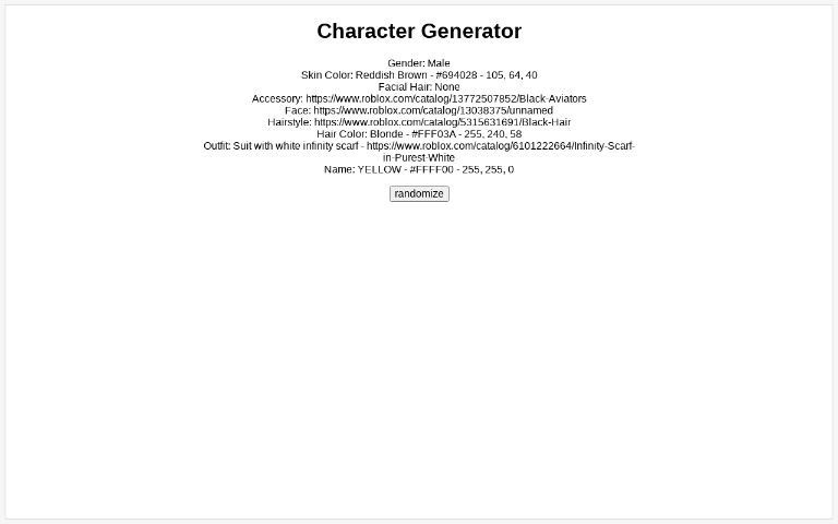 Character Generator