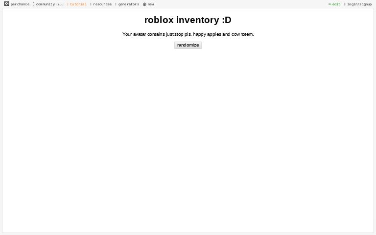 Roblox Inventory D Perchance Generator - roblox inventory api