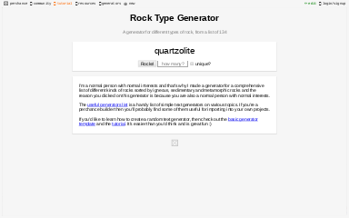 Rock Type Generator