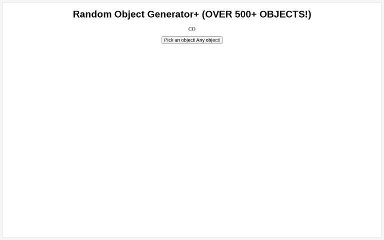 Random Object Generator+ (OVER 500+ OBJECTS!)