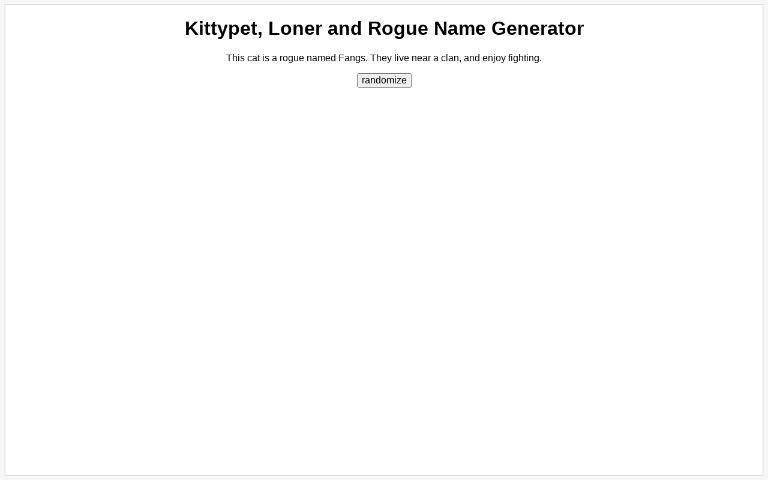 Warrior Cat And Loner/Rogue Name Generator