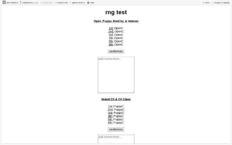 rng test ― Perchance Generator