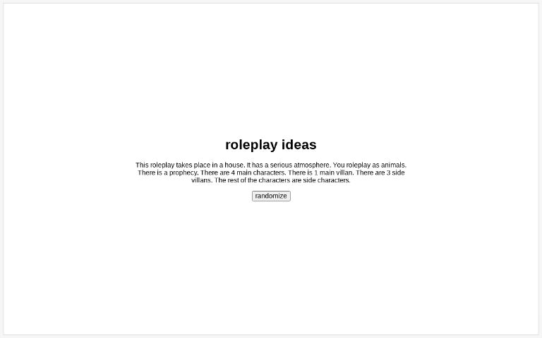 roleplay ideas