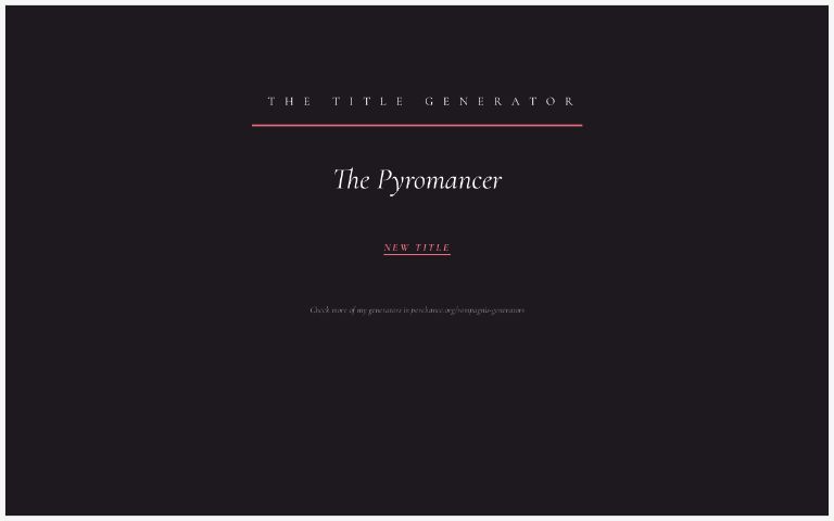 The Random Title Generator