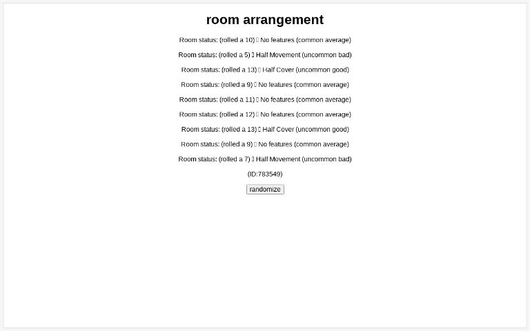 room arrangement ― Perchance Generator