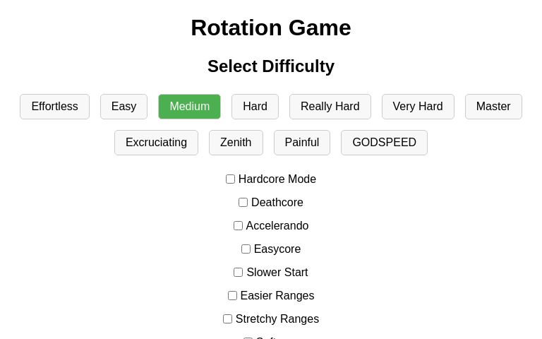 Rotation Game ― Perchance Generator