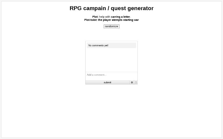 RPG campain / quest generator