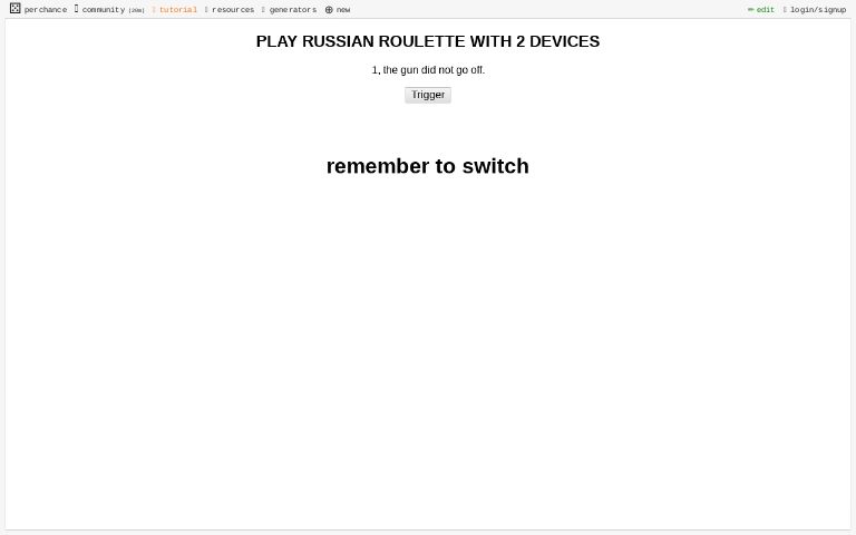 Russian Roulette Simulator ― Perchance Generator