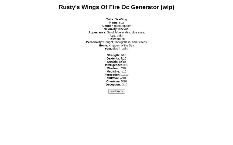 Rusty's Wings Of Fire Oc Generator (wip)