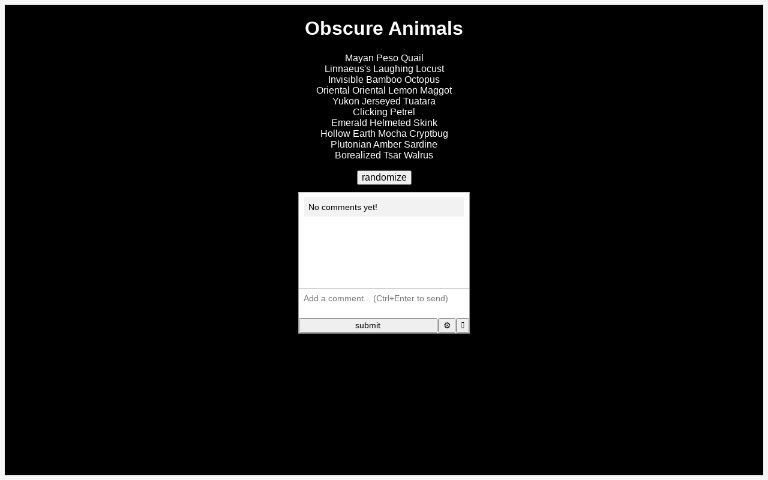 obscure-animals-perchance-generator