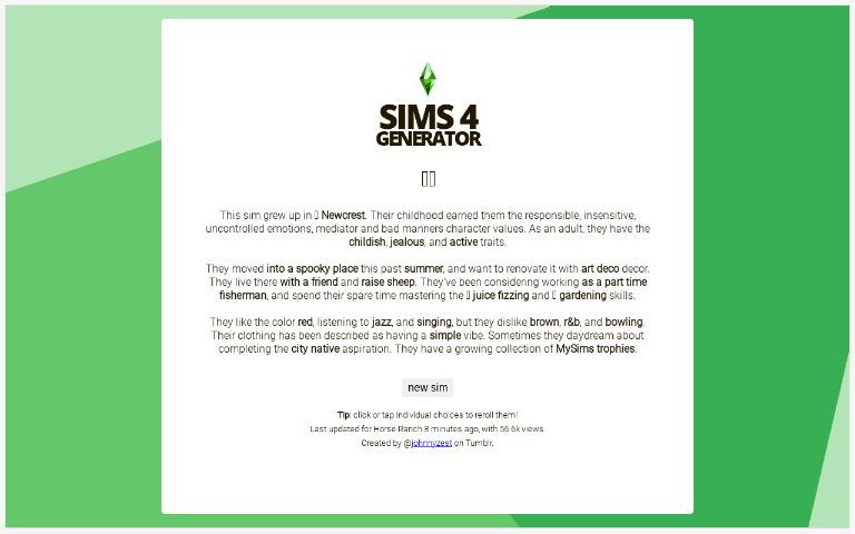 Sims 4 ― Perchance Generator