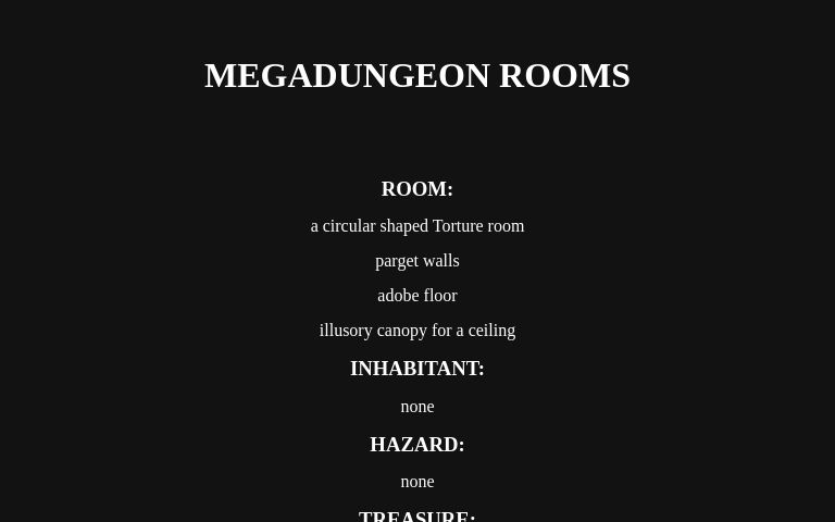 MEGADUNGEON ROOMS ― Perchance Generator