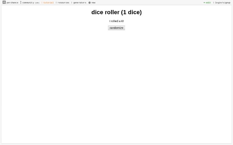 dice roller (1 dice) ― Perchance Generator