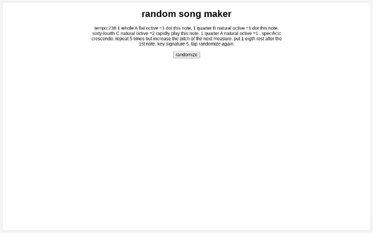 random song maker ― Perchance Generator