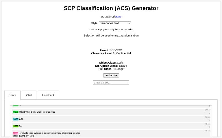 Anomaly Classification Bar for ACS - SCP Foundation