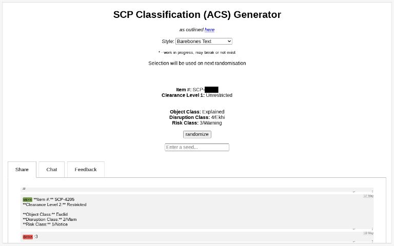 Anomaly Classification Bar for ACS - SCP Foundation