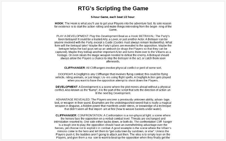 RTG's Scripting the Game ― Perchance Generator