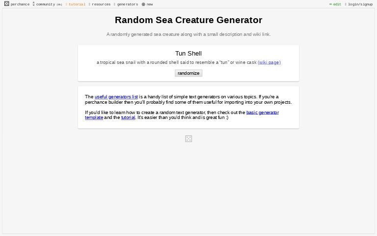 Random Sea Creature Generator Perchance
