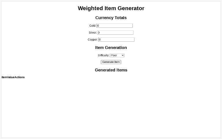Weighted Item Generator