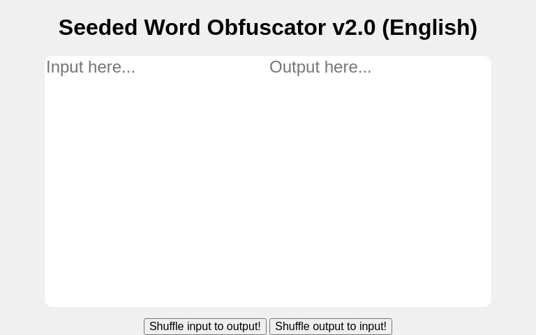 Seeded Word Obfuscator v2.0 (English) ― Perchance Generator