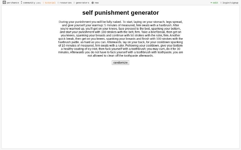 self punishment generator