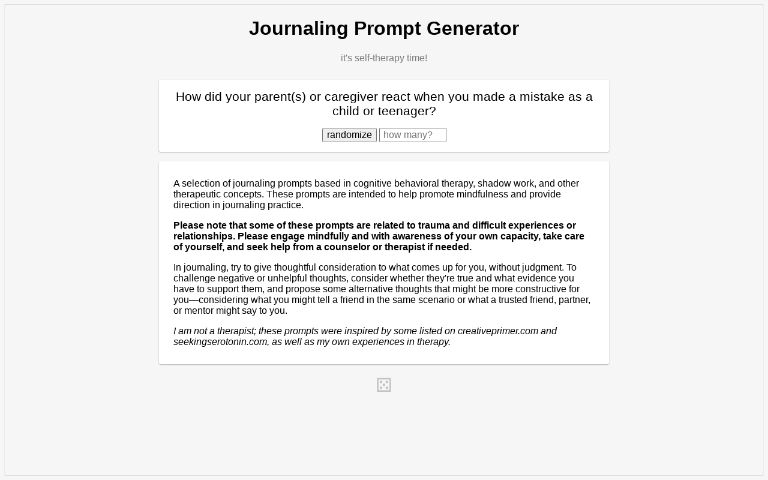 Journaling Prompt Generator