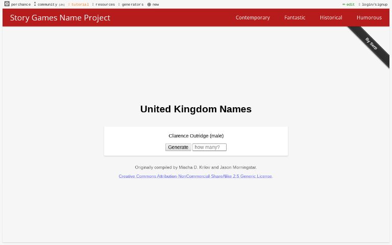 United Kingdom Names ― Perchance Generator