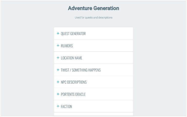 Adventure Generation