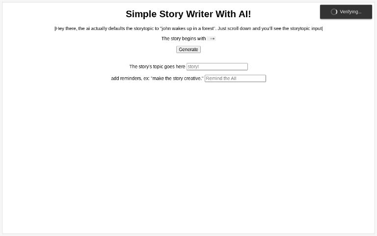 Simple Story Writer With AI! ― Perchance Generator