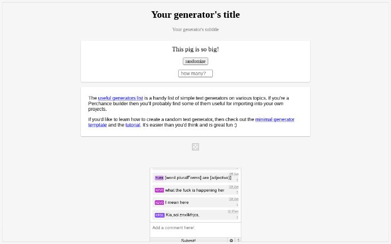 Your generator's title