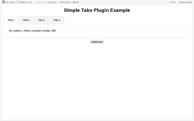 Simple Tabs Plugin Example