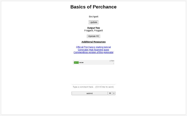 Basics of Perchance ― Perchance Generator