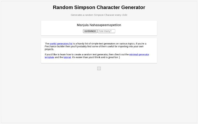 Random Simpson Character Generator