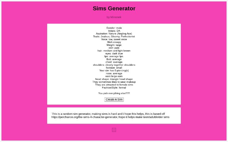 Sims Generator