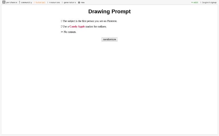 Drawing Prompt ― Perchance Generator