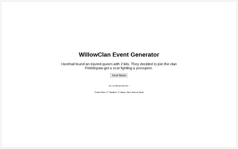 WillowClan Event Generator