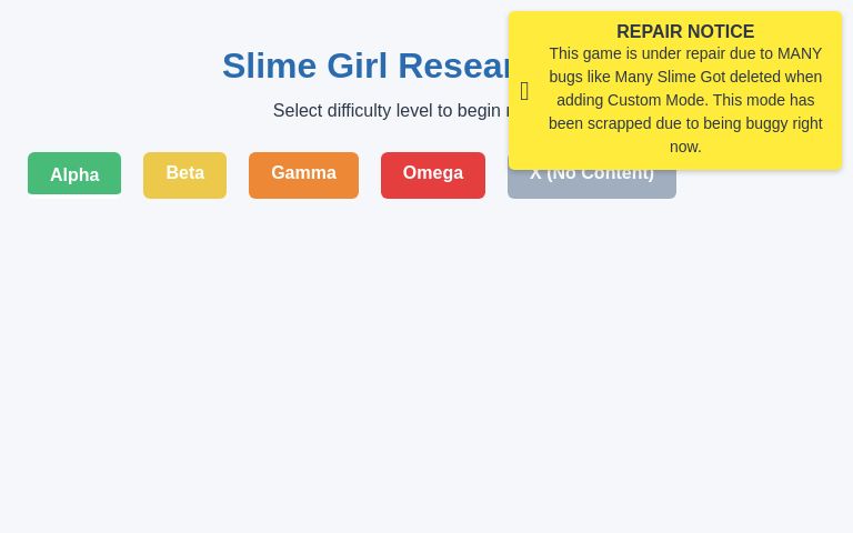 Slime Girl Research Lab ― Perchance Generator