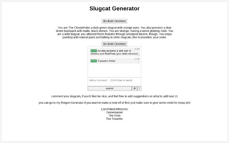 Slugcat Generator