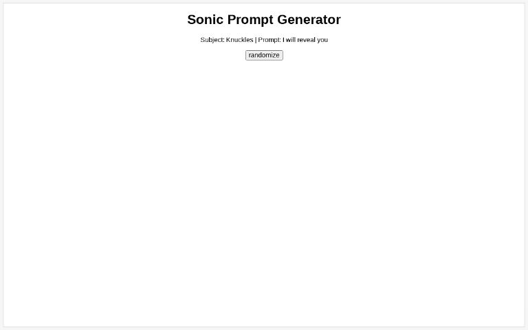 Sonic Prompt Generator