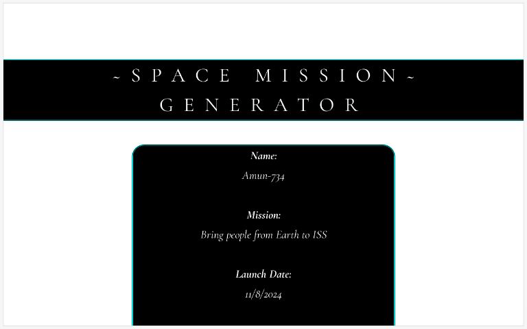 space-mission-generator