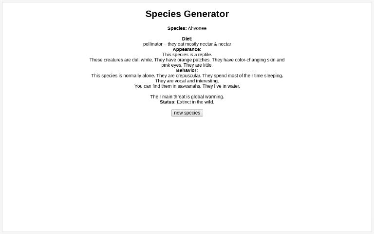 Species Generator